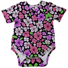 Flowers Floral Pattern Digital Texture Beautiful Baby Short Sleeve Bodysuit