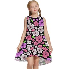 Flowers Floral Pattern Digital Texture Beautiful Kids  Frill Swing Dress