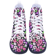 Flowers Floral Pattern Digital Texture Beautiful Men s High-top Canvas Sneakers