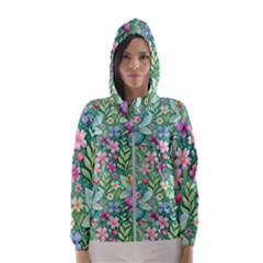 Fairies Fantasy Background Wallpaper Design Flowers Nature Colorful Women s Hooded Windbreaker