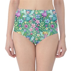 Fairies Fantasy Background Wallpaper Design Flowers Nature Colorful Classic High-waist Bikini Bottoms