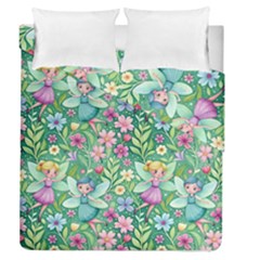 Fairies Fantasy Background Wallpaper Design Flowers Nature Colorful Duvet Cover Double Side (queen Size) by Maspions