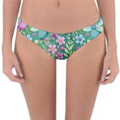 Fairies Fantasy Background Wallpaper Design Flowers Nature Colorful Reversible Hipster Bikini Bottoms