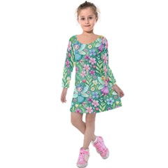 Fairies Fantasy Background Wallpaper Design Flowers Nature Colorful Kids  Long Sleeve Velvet Dress