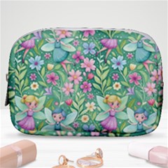 Fairies Fantasy Background Wallpaper Design Flowers Nature Colorful Make Up Pouch (small)