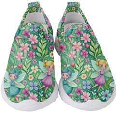 Fairies Fantasy Background Wallpaper Design Flowers Nature Colorful Kids  Slip On Sneakers