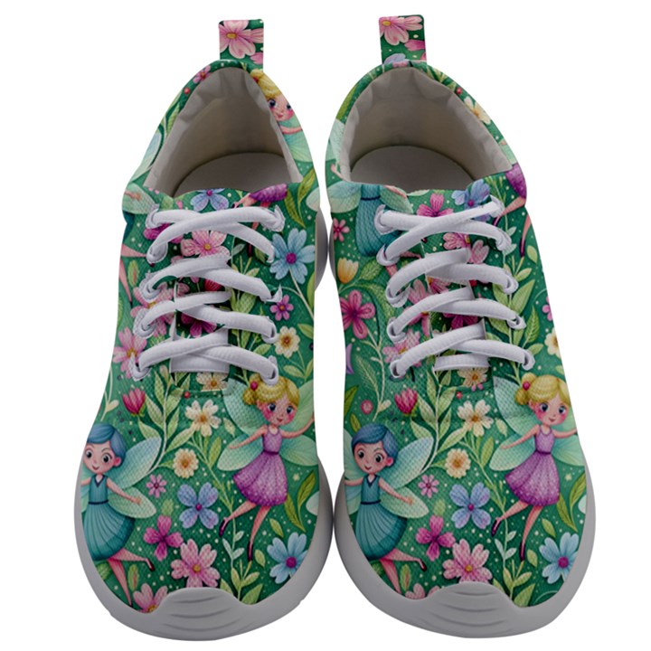 Fairies Fantasy Background Wallpaper Design Flowers Nature Colorful Mens Athletic Shoes