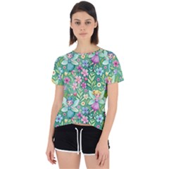 Fairies Fantasy Background Wallpaper Design Flowers Nature Colorful Open Back Sport T-shirt