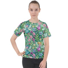 Fairies Fantasy Background Wallpaper Design Flowers Nature Colorful Women s Sport Raglan T-shirt