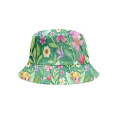 Fairies Fantasy Background Wallpaper Design Flowers Nature Colorful Bucket Hat (kids) by Maspions