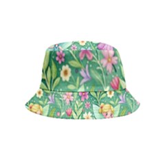 Fairies Fantasy Background Wallpaper Design Flowers Nature Colorful Inside Out Bucket Hat (kids) by Maspions