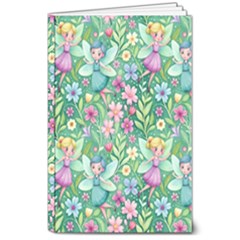 Fairies Fantasy Background Wallpaper Design Flowers Nature Colorful 8  X 10  Softcover Notebook by Maspions