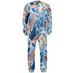 Berries Foliage Seasons Branches Seamless Background Nature Onepiece Jumpsuit (men)