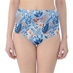 Berries Foliage Seasons Branches Seamless Background Nature Classic High-waist Bikini Bottoms