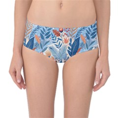 Berries Foliage Seasons Branches Seamless Background Nature Mid-waist Bikini Bottoms