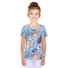 Berries Foliage Seasons Branches Seamless Background Nature Kids  One Piece T-shirt