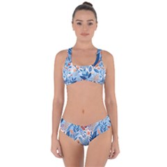 Berries Foliage Seasons Branches Seamless Background Nature Criss Cross Bikini Set by Maspions