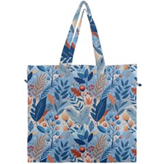 Berries Foliage Seasons Branches Seamless Background Nature Canvas Travel Bag by Maspions