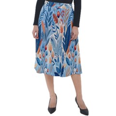 Berries Foliage Seasons Branches Seamless Background Nature Classic Velour Midi Skirt  by Maspions