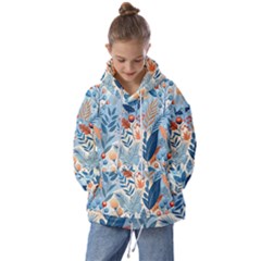 Berries Foliage Seasons Branches Seamless Background Nature Kids  Oversized Hoodie by Maspions