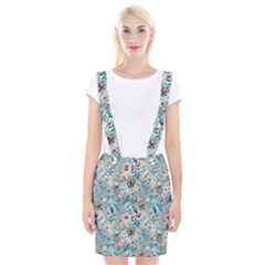 Floral Background Wallpaper Flowers Bouquet Leaves Herbarium Seamless Flora Bloom Braces Suspender Skirt