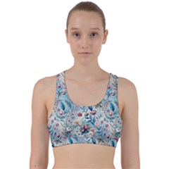 Floral Background Wallpaper Flowers Bouquet Leaves Herbarium Seamless Flora Bloom Back Weave Sports Bra