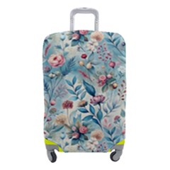 Floral Background Wallpaper Flowers Bouquet Leaves Herbarium Seamless Flora Bloom Luggage Cover (small) by Maspions