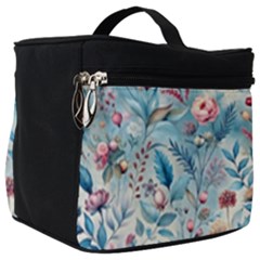 Floral Background Wallpaper Flowers Bouquet Leaves Herbarium Seamless Flora Bloom Make Up Travel Bag (big) by Maspions