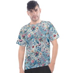 Floral Background Wallpaper Flowers Bouquet Leaves Herbarium Seamless Flora Bloom Men s Sport Top