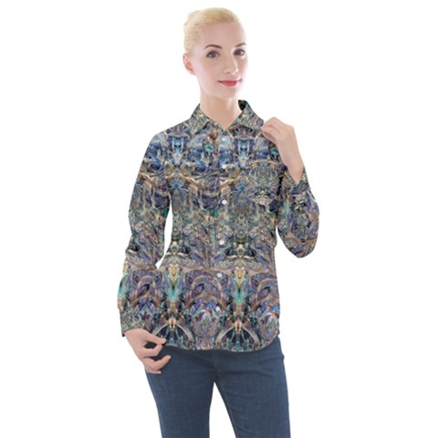 Alfabeto Women s Long Sleeve Pocket Shirt by kaleidomarblingart