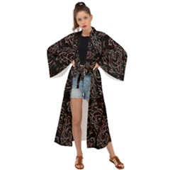 Fusionvibrance Abstract Design Maxi Kimono by dflcprintsclothing