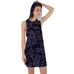 Fusionvibrance Abstract Design Racer Back Hoodie Dress