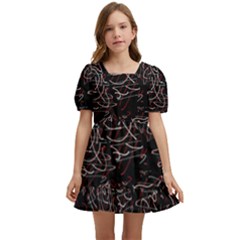 Fusionvibrance Abstract Design Kids  Short Sleeve Dolly Dress by dflcprintsclothing