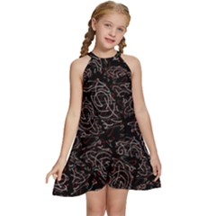 Fusionvibrance Abstract Design Kids  Halter Collar Waist Tie Chiffon Dress by dflcprintsclothing