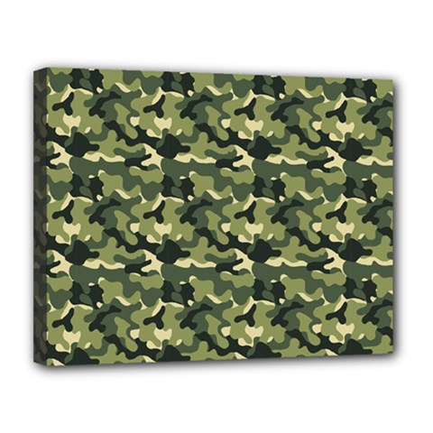 Camouflage Pattern Canvas 14  X 11  (stretched) by goljakoff