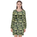 Camouflage pattern Long Sleeve Chiffon Shift Dress  View1