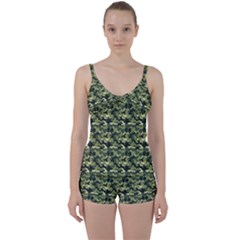 Camouflage Pattern Tie Front Two Piece Tankini by goljakoff