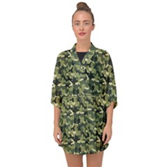 Camouflage Pattern Half Sleeve Chiffon Kimono by goljakoff