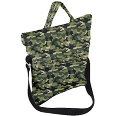 Camouflage Pattern Fold Over Handle Tote Bag by goljakoff