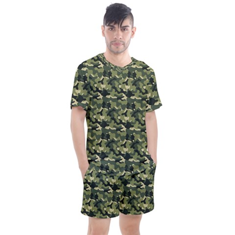 Camouflage Pattern Men s Mesh T-shirt And Shorts Set by goljakoff