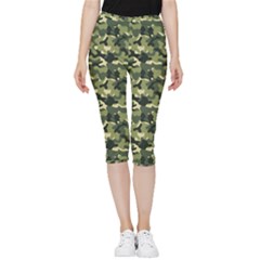 Camouflage Pattern Inside Out Lightweight Velour Capri Leggings  by goljakoff