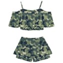 Camouflage pattern Kids  Off Shoulder Skirt Bikini View2