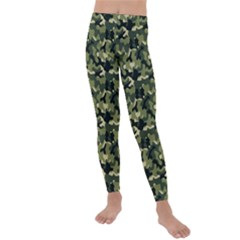 Camouflage Pattern Kids  Lightweight Velour Leggings by goljakoff