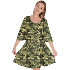 Camouflage Pattern Velour Kimono Dress by goljakoff