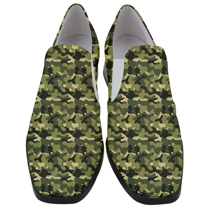 Camouflage pattern Women Slip On Heel Loafers