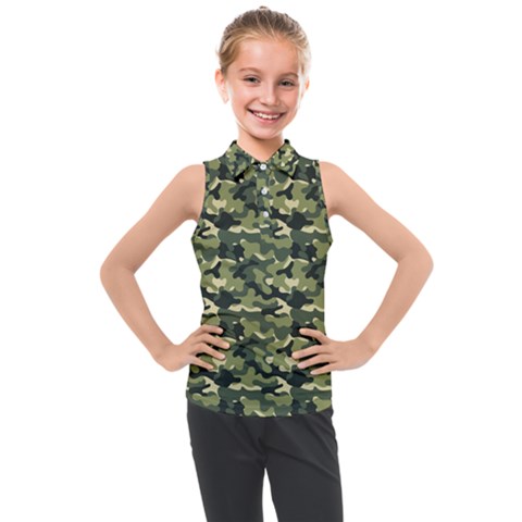 Camouflage Pattern Kids  Sleeveless Polo T-shirt by goljakoff