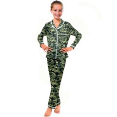 Camouflage Pattern Kids  Satin Long Sleeve Pajamas Set by goljakoff