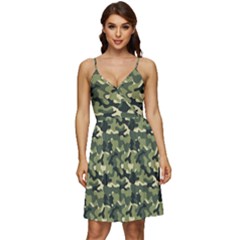 Camouflage Pattern V-neck Pocket Summer Dress  by goljakoff