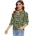 Camouflage pattern Women s Quarter Sleeve Pocket Shirt View3