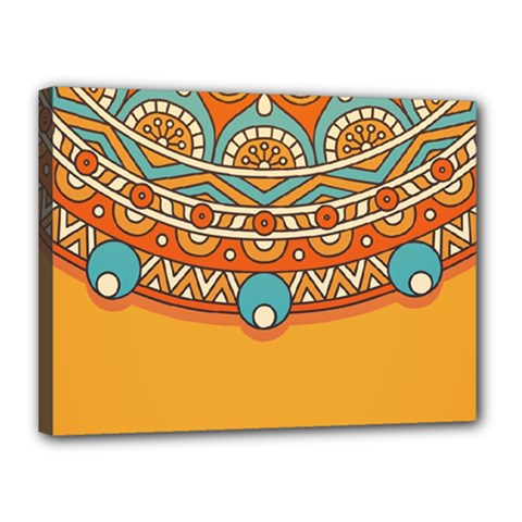 Mandala Orange Canvas 16  X 12  (stretched) by goljakoff